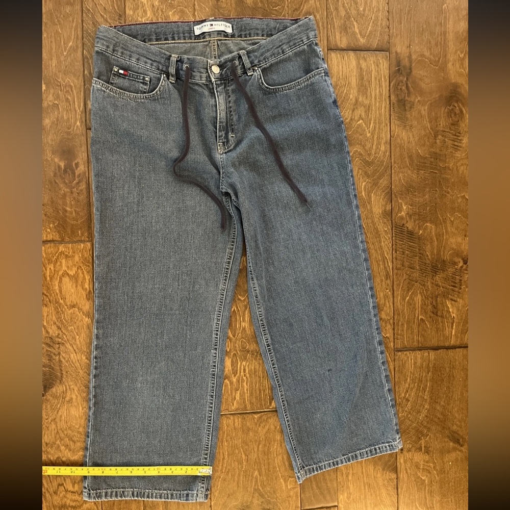 Tommy Hilfiger womens Denim crop Jeans with flag VINTAGE - Picture 5 of 8